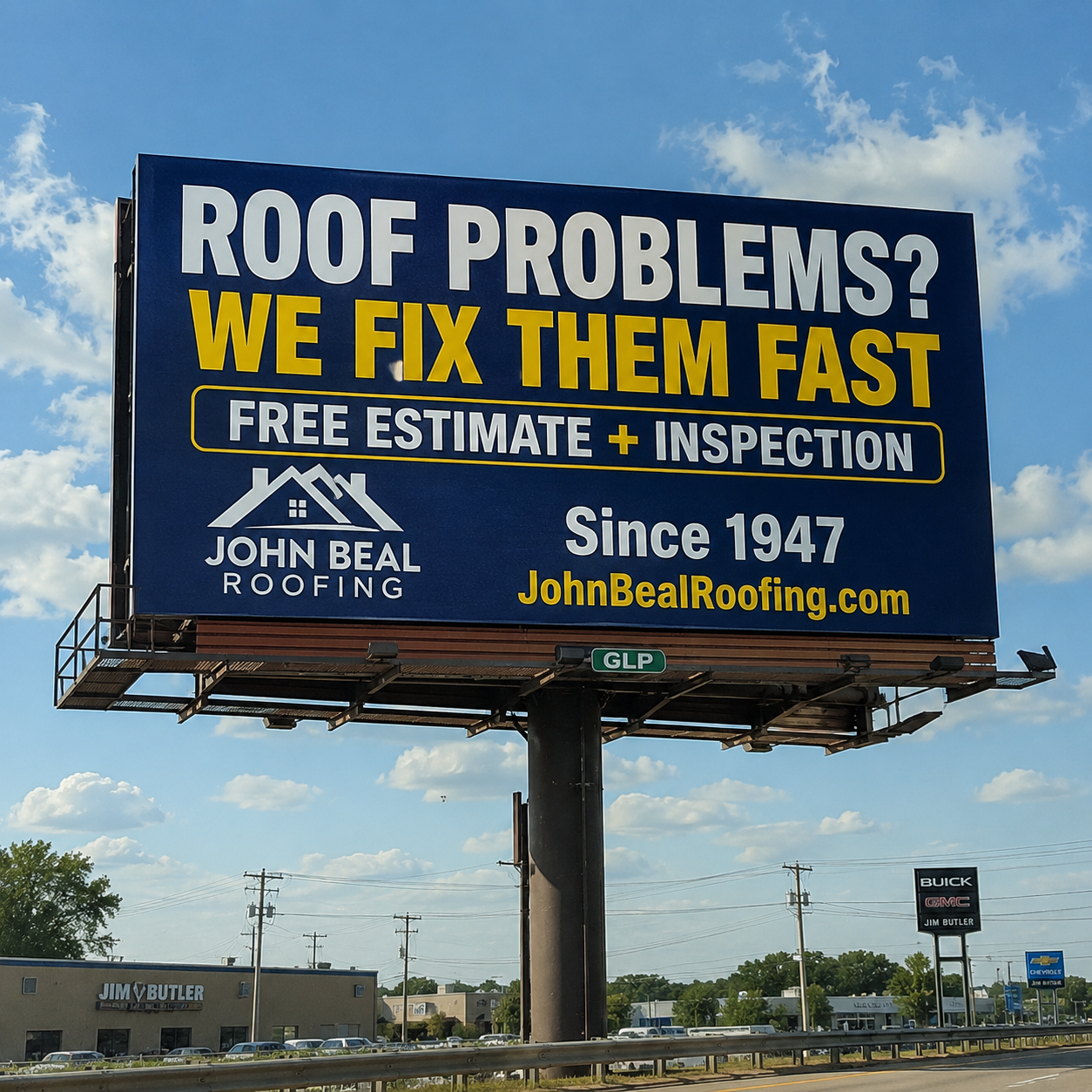 Roofing billboard ad creative