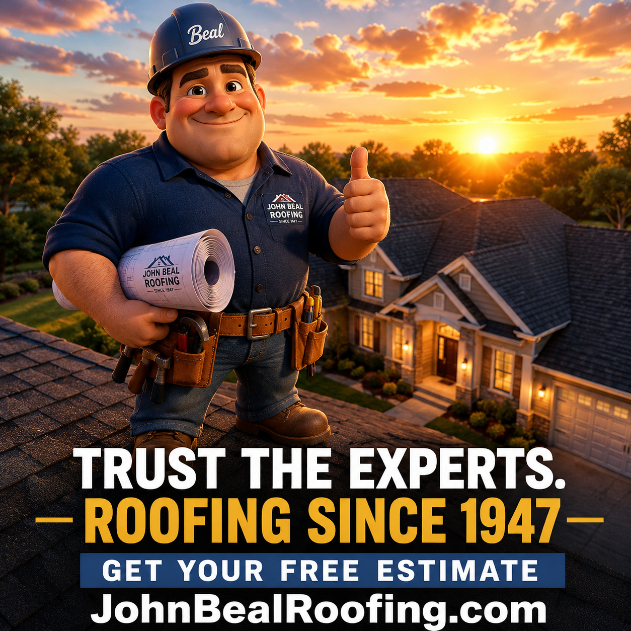 Trust the experts roofing ad creative